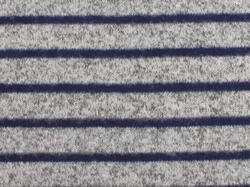 Melange Knit Stripe – Thin – Grey / Navy