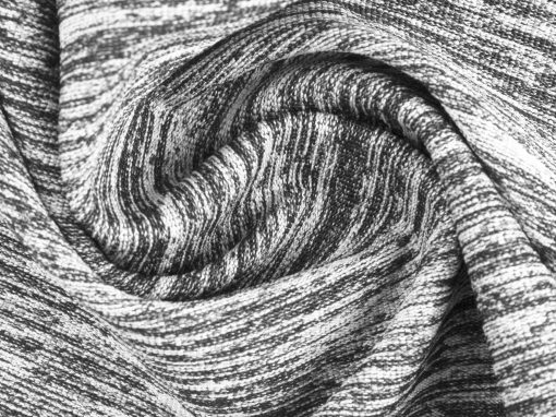 Melange Activewear Knit – Stripe – White / Black