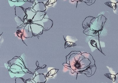 MARIETTE Polyester Print – Poppy – Blue