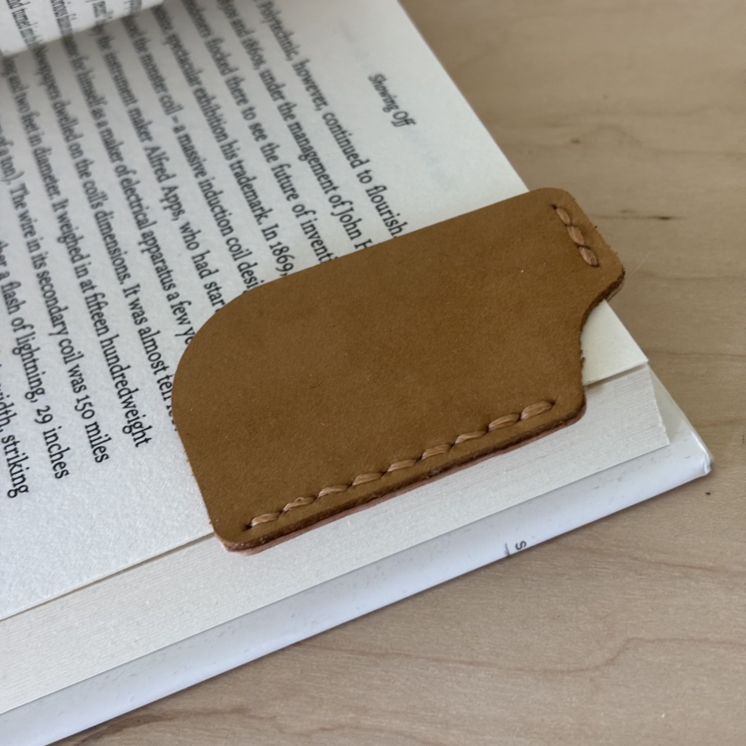 Leather Bookmark- R