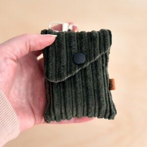 Mini Tissue Holder - Green Corduroy