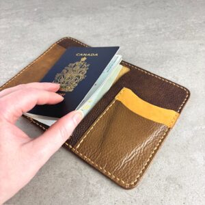 Leather Passport Wallet (Gold)